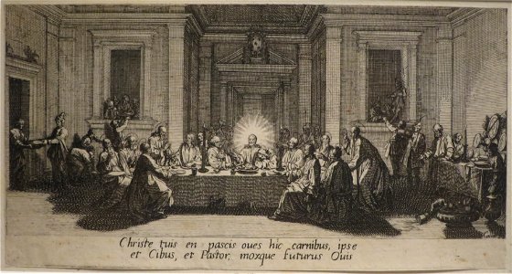 'The Last Supper' from 'The Large Passion' by Jacques Callot, Honolulu Museum of Art. Free illustration for personal and commercial use.
