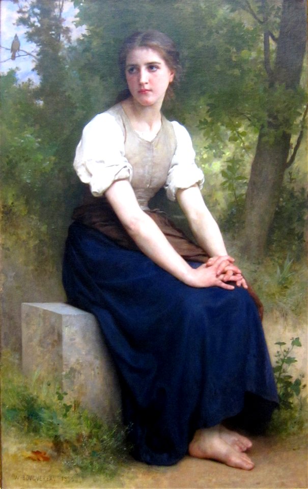 'The Song of the Nightingale' by William-Adolphe Bouguereau, Dayton Art Institute