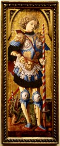 'Saint George', tempera on wood painting by Carlo Crivelli, c. 1472, Metropolitan Museum of Art. Free illustration for personal and commercial use.