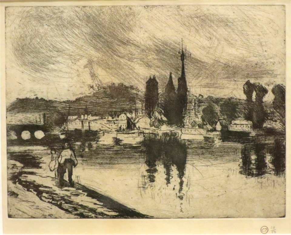 'Rouen' ('Cours-la-Reine') by Camille Pissarro, Honolulu Museum of Art 