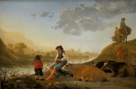 'River Landscape with Bagpipe Player' by Aelbert Cuyp, Cincinnati Art Museum