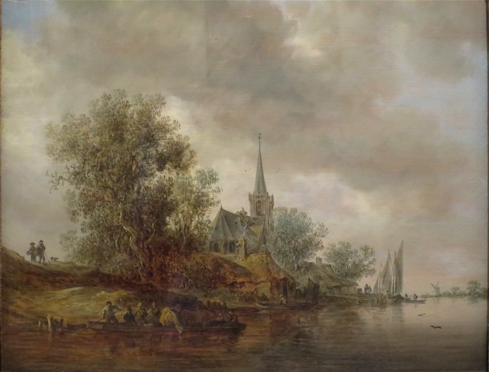 'River Landscape with a Village Church' by Jan van Goyen, Norton Simon Museum
