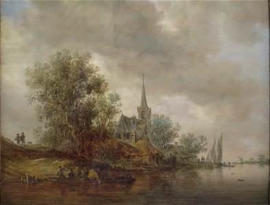'River Landscape with a Village Church' by Jan van Goyen, Norton Simon Museum