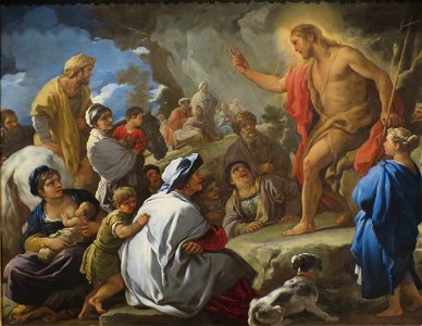 'Saint John the Baptist Preaching' by Luca Giordano, LACMA. Free illustration for personal and commercial use.