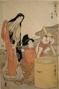 'The Tamagawa River in Chofu City' by Kitagawa Utamaro, Honolulu Museum of Art, 13749