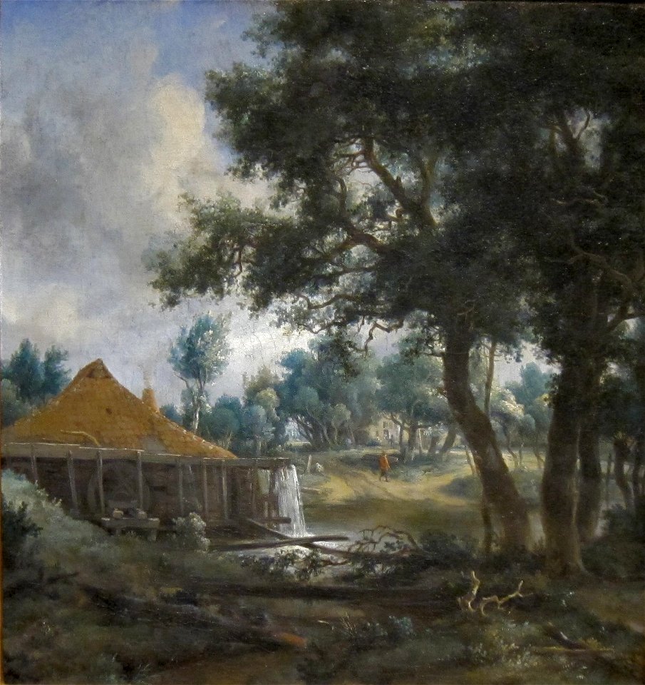 'Water Mill with Smoking Chimney' by Meindert Hobbema, Cincinnati Art Museum