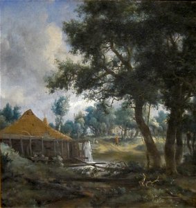 'Water Mill with Smoking Chimney' by Meindert Hobbema, Cincinnati Art Museum