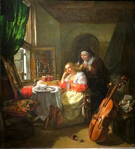 'Woman at her Toilette' by Gabriël Metsu, c. 1658-60, oil on panel, Norton Simon Museum