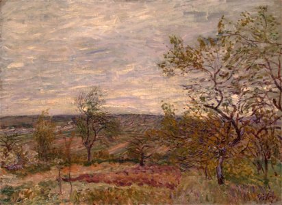 'Windy Day at Véneux', by Alfred Sisley, 1882, The Hermitage