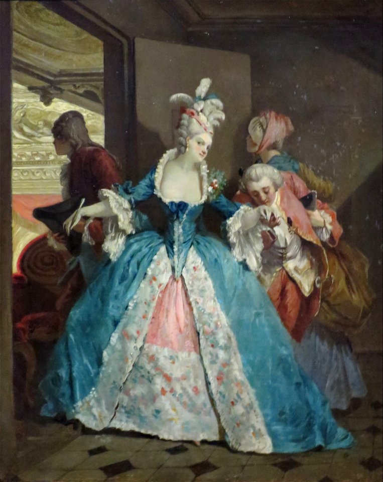 'The Entrance to the Opera', circle of Jean-Michel Moreau, the younger