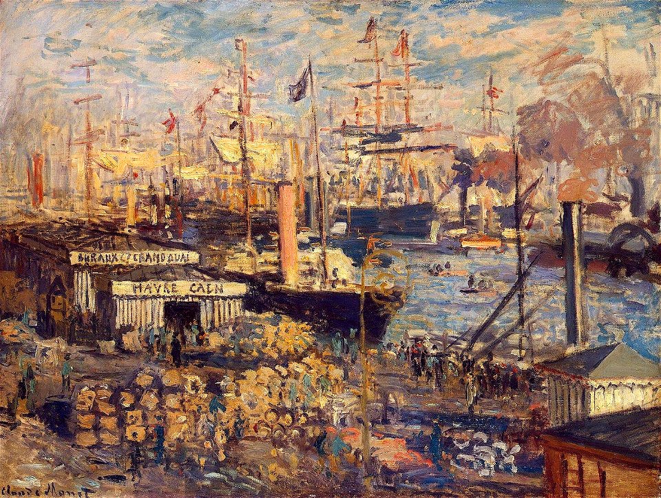 'The Grand Quay at Havre' by Claude Monet, 1874, Hermitage