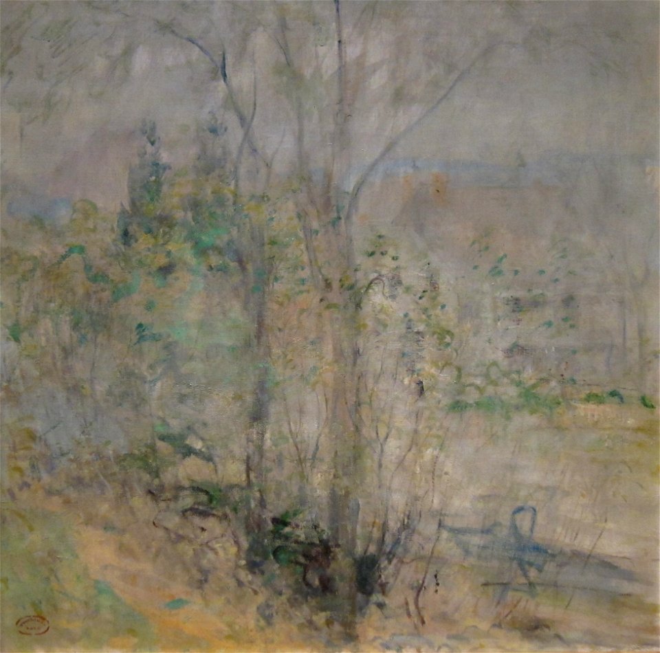 'View of the Brush House, Cos Cob, Connecticut' by Twachtman