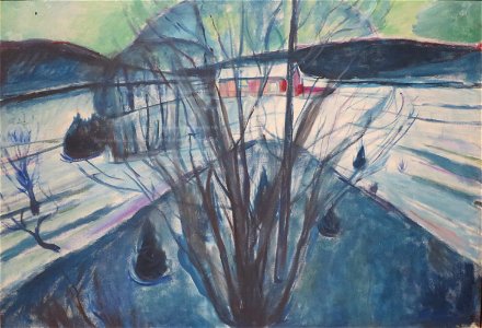 'Winter Night, Ekely' by Edvard Munch, 1930-31. Free illustration for personal and commercial use.