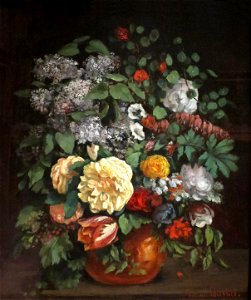 'Vase of Lilacs, Roses, and Tulips' by Gustave Courbet