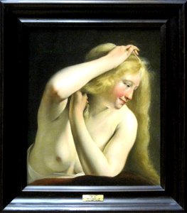 0 Jeune femme vue en buste se peignant - Salomon de Bray - Louvre 1