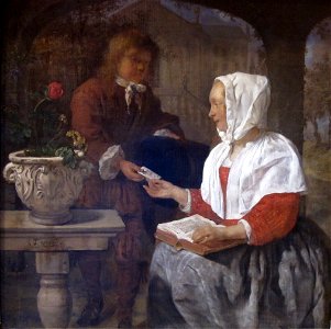 A Girl Receiving a Letter by Gabriel Metsu, Timken Museum of Art