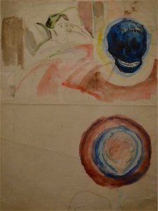 07-Edvard Munch, Kunstneren med kranium. Optisk illusjon under øyesykedommen