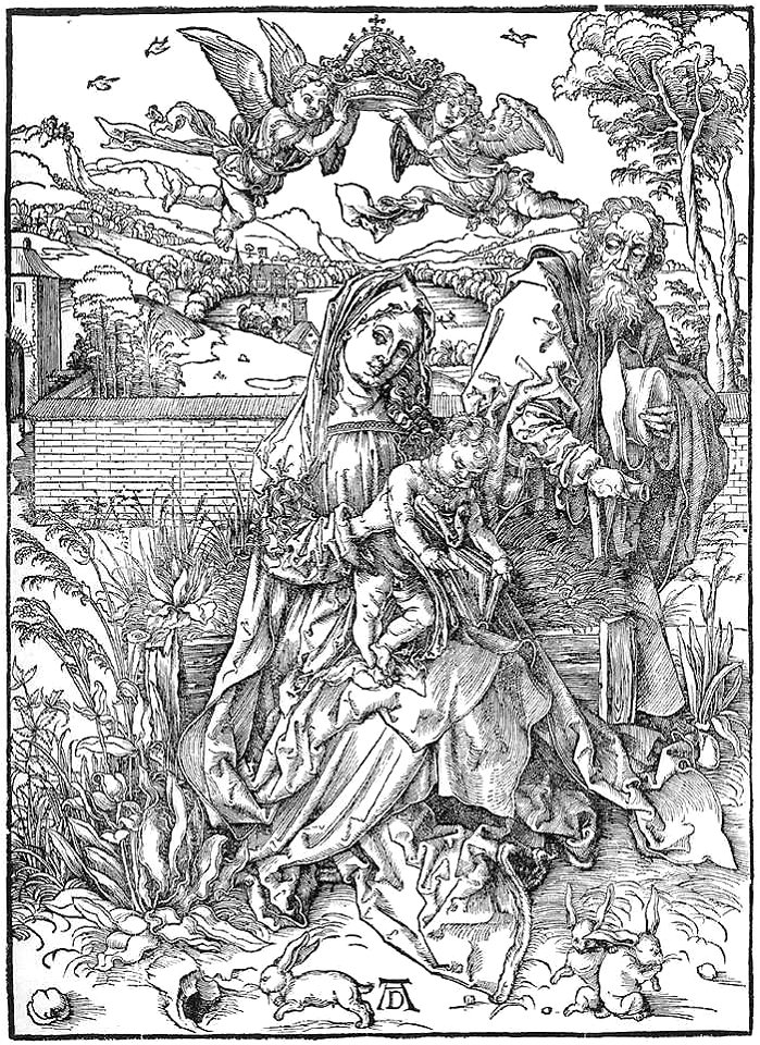 Albrecht Duerer- Holy Family with Three Hares