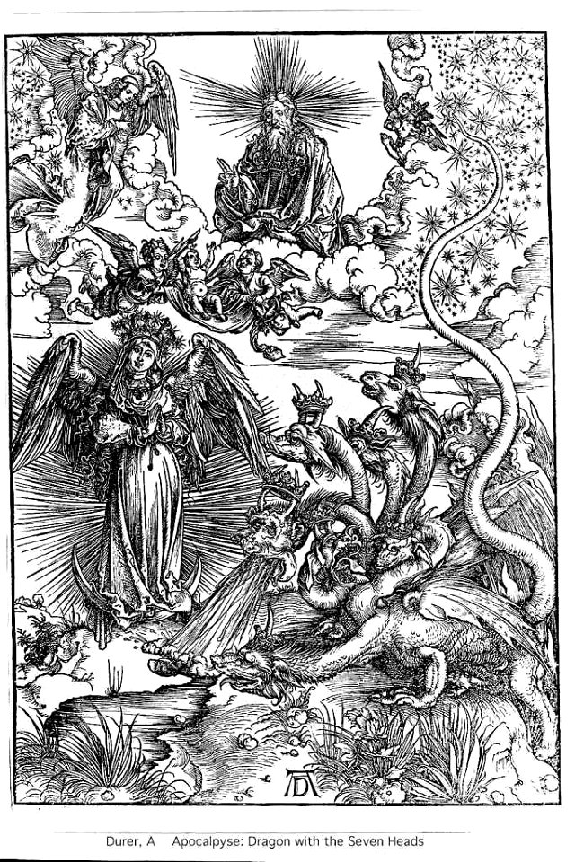Albrecht Dürer, Apocalypse of St John, The Dragon with the Seven Heads