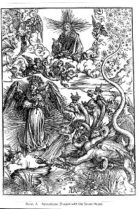 Albrecht Dürer, Apocalypse of St John, The Dragon with the Seven Heads