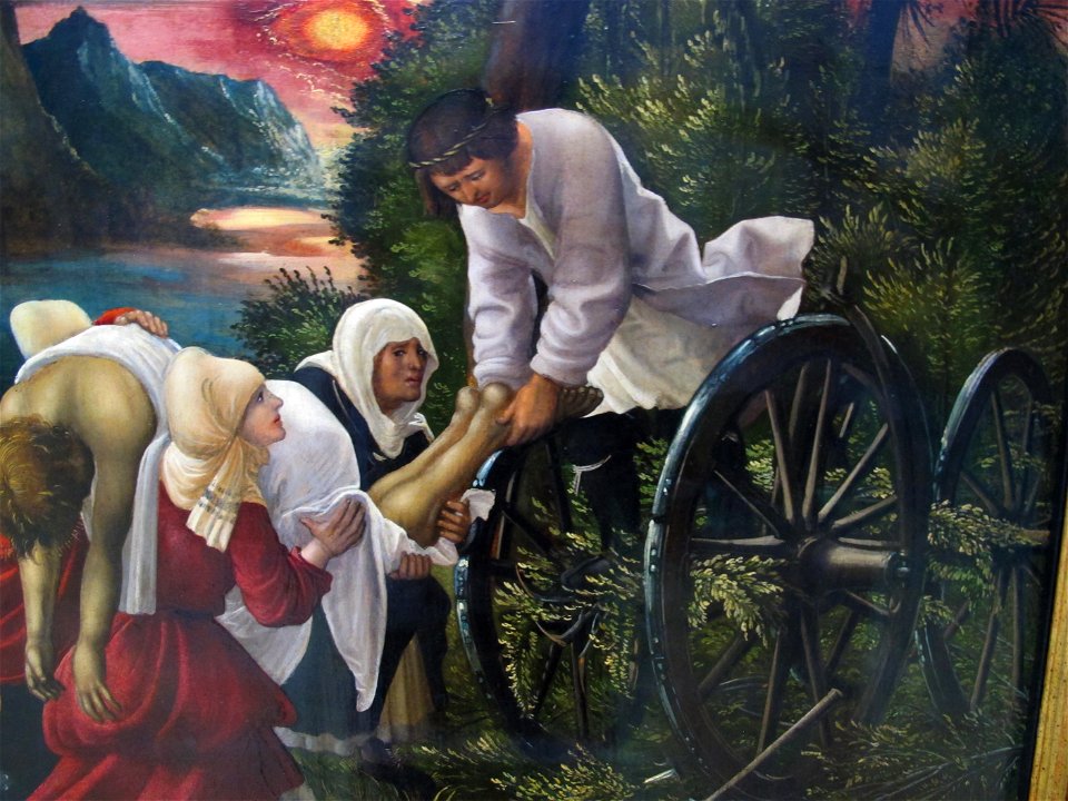 Albrecht altdorfer, ritrovamento del corpo di san floriano, 1520 ca, 03