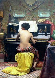 Almeida Júnior - Descanso do Modelo (mulher ao piano)