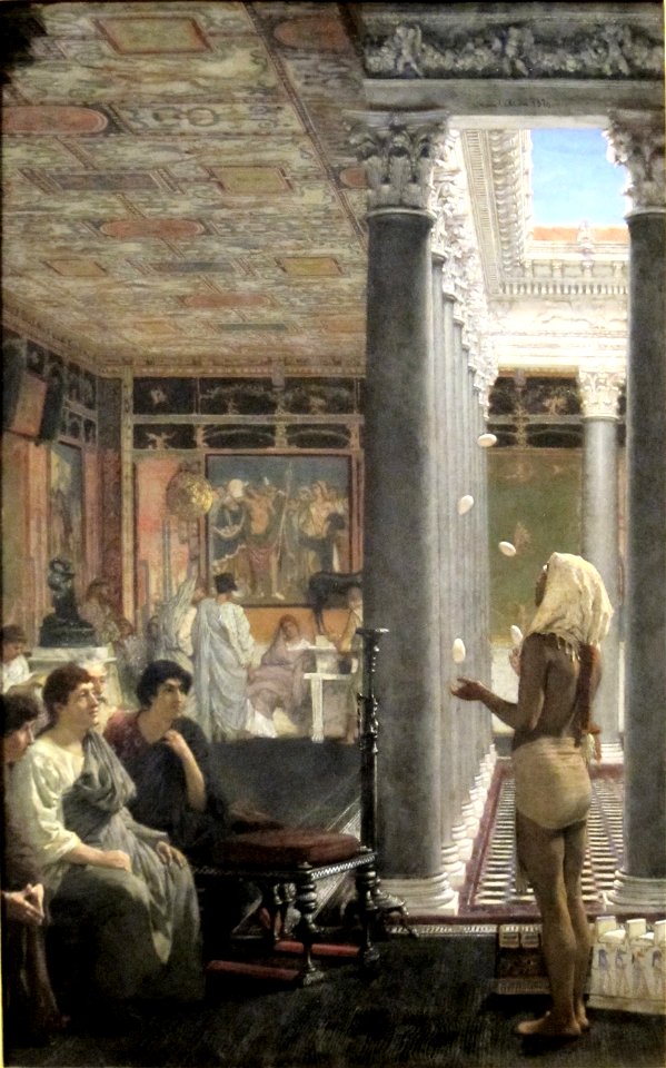 'A Juggler', oil on panel painting by Lawrence Alma-Tadema, 1870, Art Gallery of New South Wales