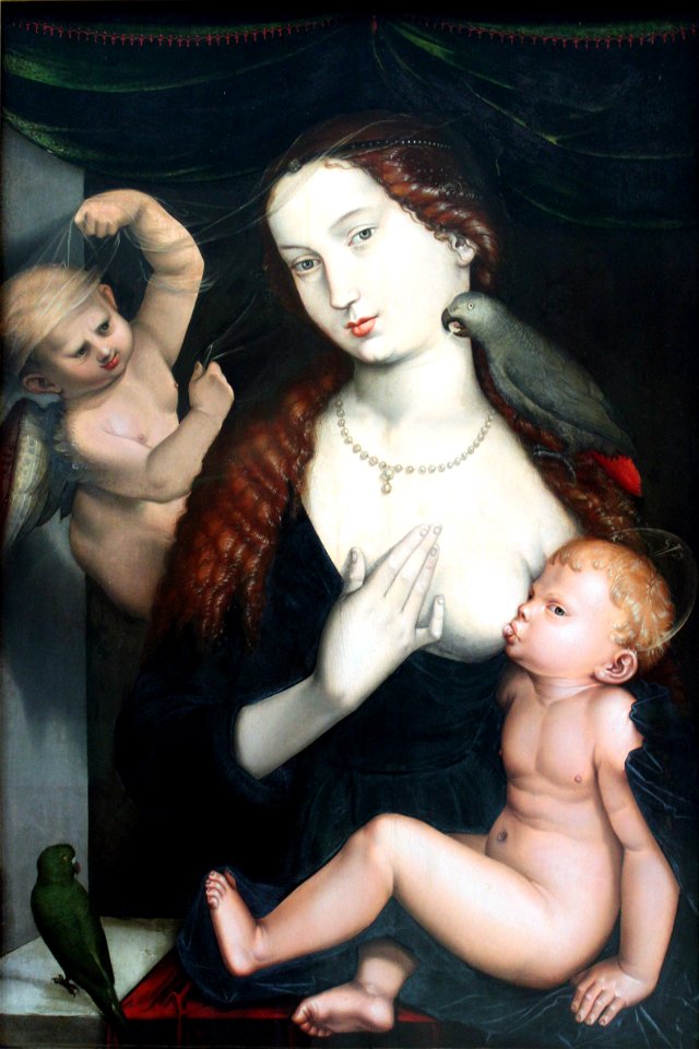 1533 Baldung Maria mit Kind und Papageien anagoria