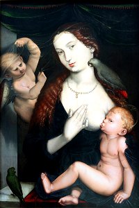 1533 Baldung Maria mit Kind und Papageien anagoria