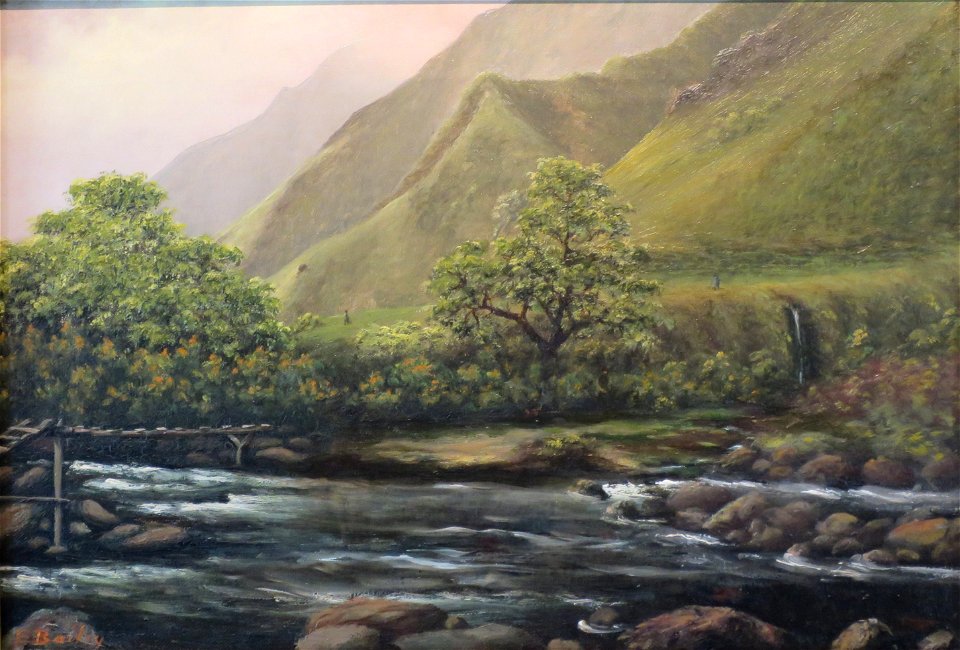 Ford at Wailuku by Edward Bailey, Bailey House Museum