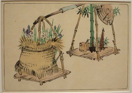 Bamboo Shoots and Irises by Shibata Zeshin from Comparing Flowers, Volume 6