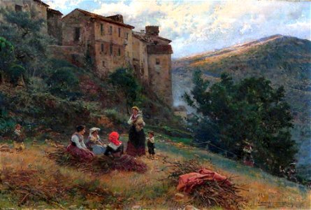 Mariano Barbasán - Paisagem e Camponesas de Antícoli, 1903