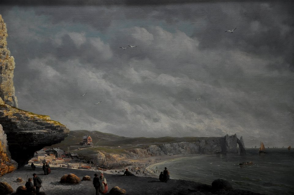 Bahieu Jules, personnages sur la plage d'Etretat