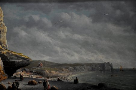 Bahieu Jules, personnages sur la plage d'Etretat