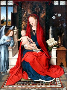 1485 Memling Thronende Maria mit Kind und Engel anagoria