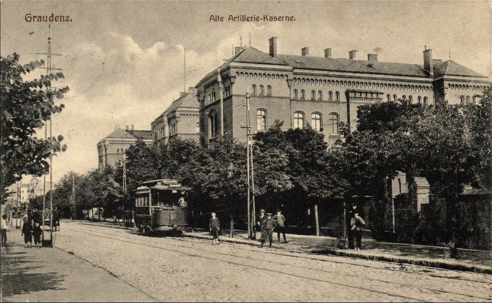 Alte Artillerie-Kaserne in Graudenz, Postkarte von 1910