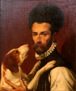 Bartolomeo Passerotti - Portrait of a Man with a Dog. Free illustration for personal and commercial use.