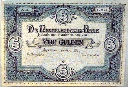 Banknote 5 guilders 188x