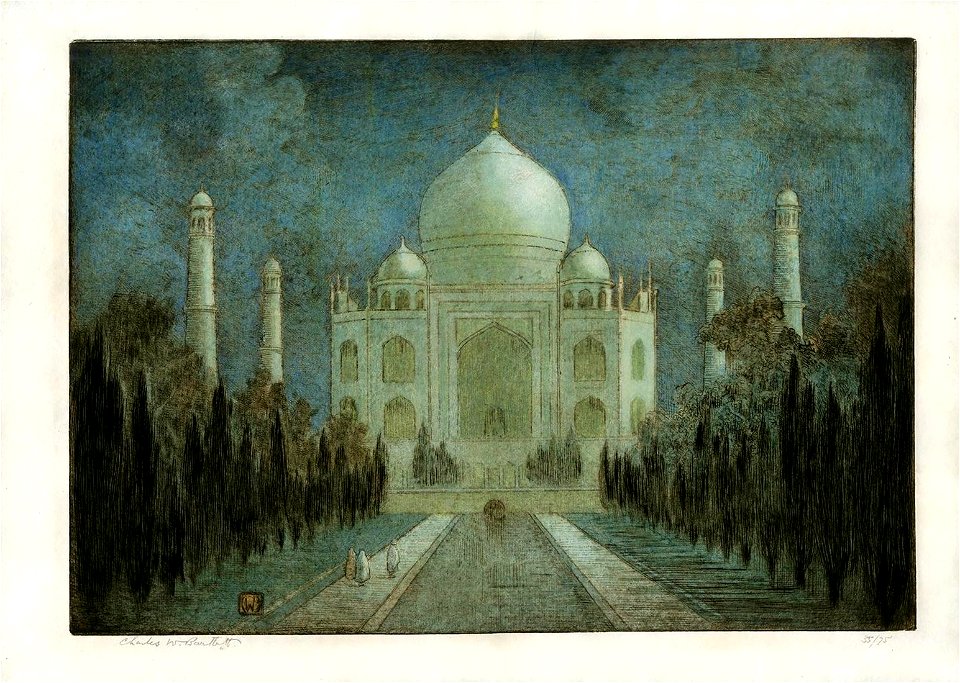 'Taj Mahal, India' by Charles W. Bartlett, 1916, etching