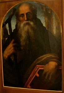 Baccafumi, cataletto per defunti della compagnia di s. a. abate, 1538-40, Antonio abate