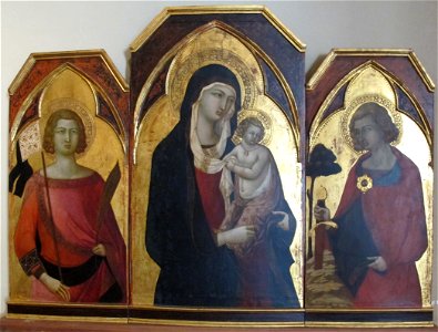 Bartolomeo bulgarini, madonna col bambino e i sa nti ansano e galgano