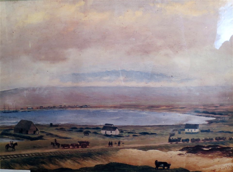 Kahului Bay and Haleakala by Edward Bailey, 1866