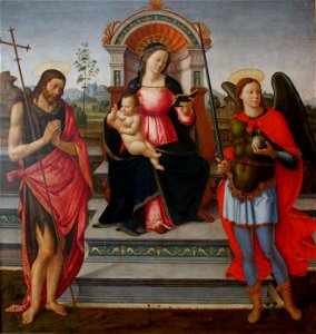 1495 Granacci Maria mit segnendem Kind anagoria