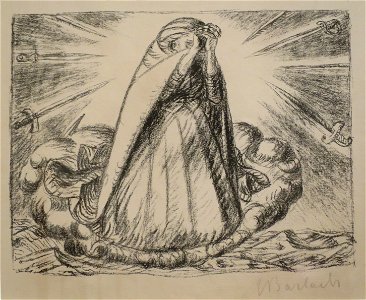 'Grant Us Peace', by Ernst Barlach, 1916, Honolulu Museum of Art, 18782. Free illustration for personal and commercial use.