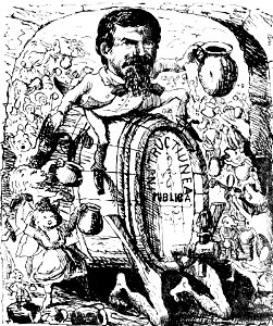 Banchetul noueĭ direcţiĭ la borta rece patronat de Muerilă, Ghimpele, 16 nov 1875. Free illustration for personal and commercial use.