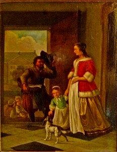 Bartholomeus Johannes van Hove - De viskoper met moeder, kind en hondje