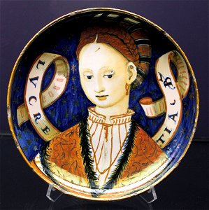 1537 Andreoli Fußschale Schöne Lukretia anagoria