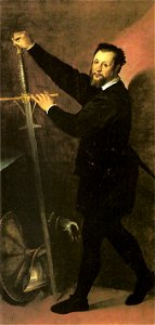 Bartolomeo Passarotti - Retrato de homem com espadão. Free illustration for personal and commercial use.