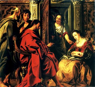 Jordaens Jesus at the house of Mary