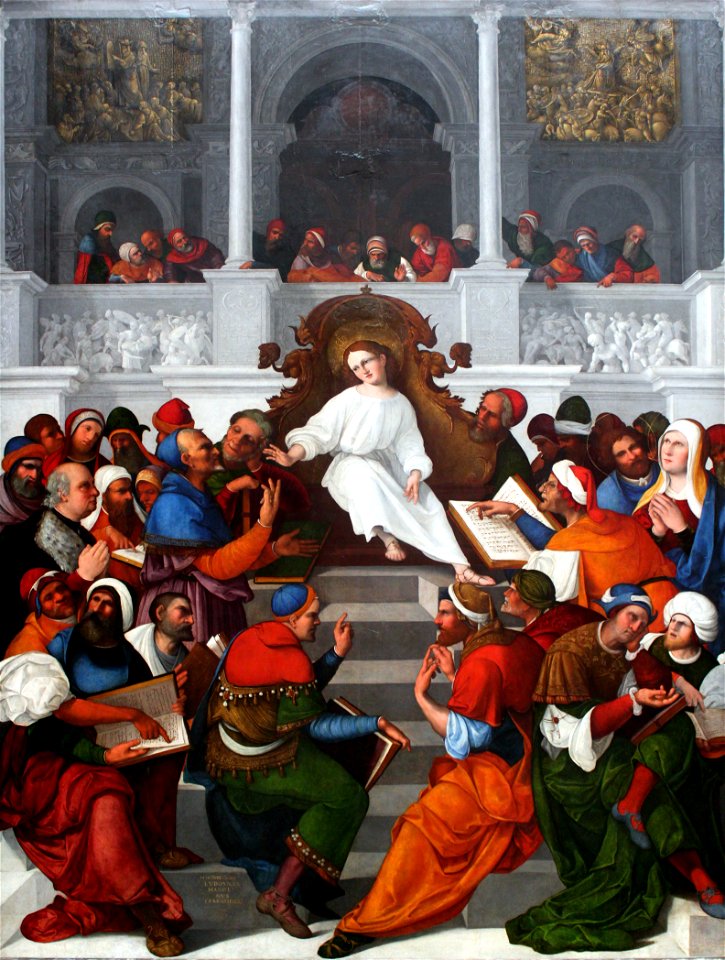 1524 Mazzolino twelve year old Jesus teaching in the temple anagoria